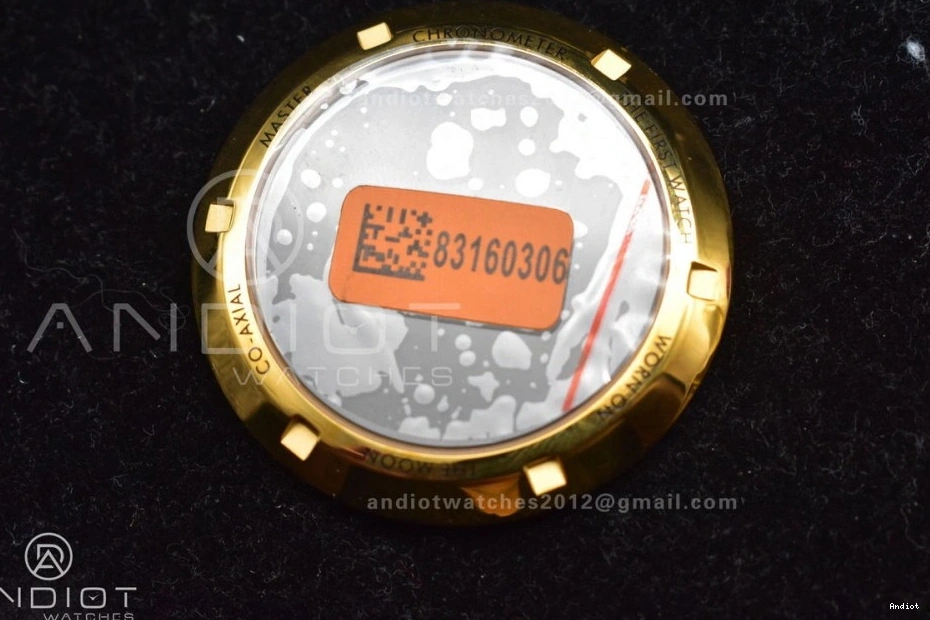 Green Manual in Dial Speedmaster RMF Green on Edition Moonwatch Leather Strap Best YG Gold Chrono Moonshine 1225